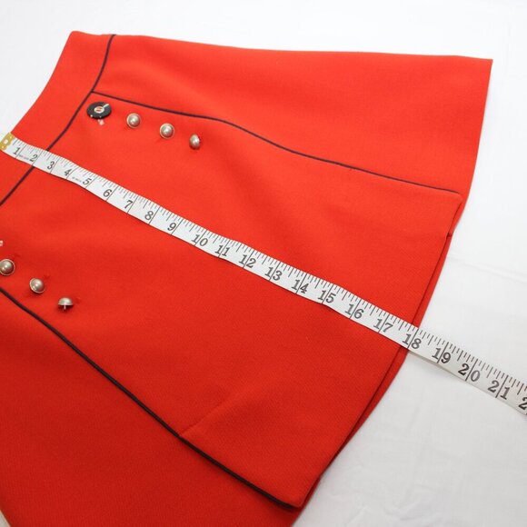 Leifsdottir for Anthropologie Regatta Orange Navy A-Line Mini Skirt - Size 2 - Picture 8 of 8